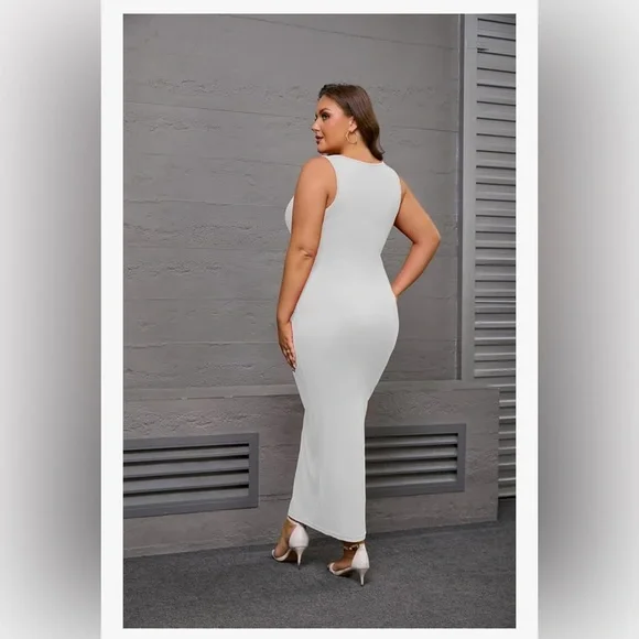 Maxi Dress White Bodycon Size 1X NWOT - Picture 3 of 7